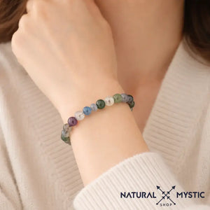 Bracelet Fluorite Multicolore HARMONIE Chakra Anahata pierre fine