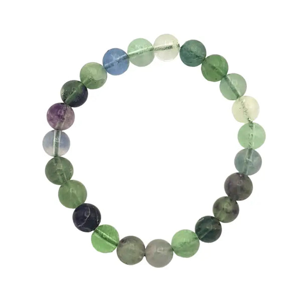 Bracelet Fluorite Multicolore HARMONIE Chakra Anahata pierre fine