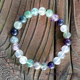 Bracelet Fluorite Multicolore naturelle pierre fine