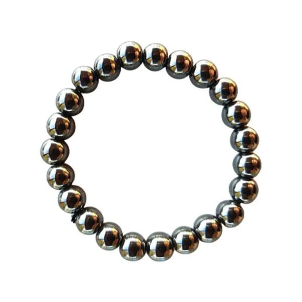 Bracelet En Hématite Naturel Pour Homme - Perles élastiques, Style Décontracté/élégant, Cadeau
