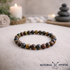 Bracelet Tigre Taureau Faucon TRIPLE PROTECTION Chakra Manipura pierre fine