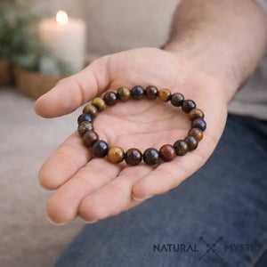 Bracelet Tigre Taureau Faucon TRIPLE PROTECTION Chakra Manipura pierre fine