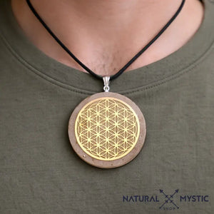 Collier Pendentif Fleur de Vie Orgone | Scalaire Sélénite pendentif orgonite
