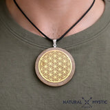 Collier Pendentif Fleur de Vie Orgone | Scalaire Sélénite pendentif orgonite