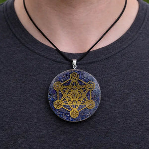 Collier Pendentif Orgone MÉTATRON Lapis Lazuli pendentif orgonite