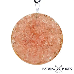 médaillon collier pendentif métatron en quartz rose