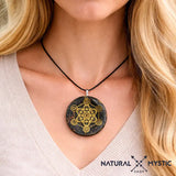 Collier Pendentif Orgone MÉTATRON Tourmaline Noire pendentif orgonite