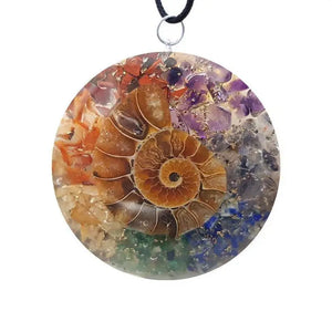 Collier Pendentif Orgone ORIGINES Ammonite pendentif orgonite