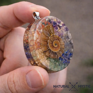 Collier Pendentif Orgone ORIGINES Ammonite pendentif orgonite