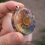 Collier Pendentif Orgone ORIGINES Ammonite pendentif orgonite