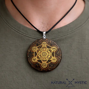 Collier Pendentif Orgone | Scalaire MÉTATRON Oeil de Tigre