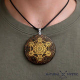 Collier Pendentif Orgone | Scalaire MÉTATRON Oeil de Tigre