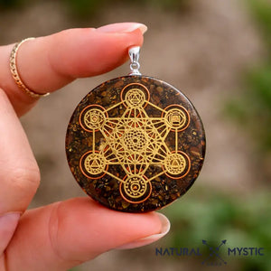 Collier Pendentif Orgone | Scalaire MÉTATRON Oeil de Tigre
