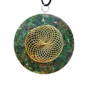 Collier Pendentif Orgone TORE Rubis Zoïsite pendentif orgonite