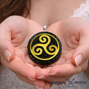 Collier Pendentif Orgone TRISKEL Shungite pendentif orgonite