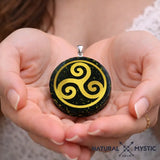 Collier Pendentif Orgone TRISKEL Shungite pendentif orgonite