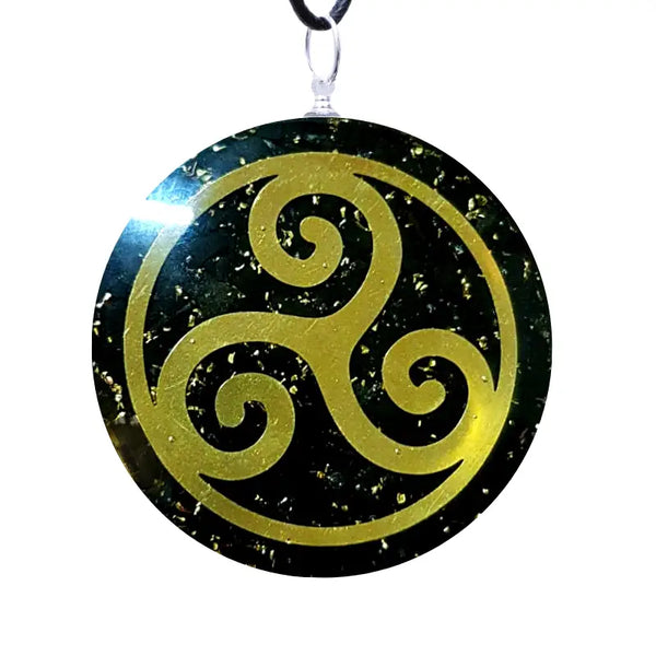 Collier Pendentif Orgone TRISKEL Shungite
