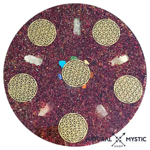 Les Plateaux de rechargement Imparfaits à prix minis Grand plateau de rechargement - Grenat Almandin pyramide orgonite
