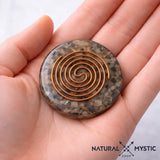 Orgonite de Poche | Cabochon de protection Labradorite Labradorite orgonite de poche