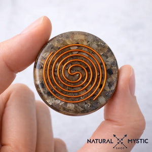 Orgonite de Poche | Cabochon de protection Labradorite Labradorite orgonite de poche