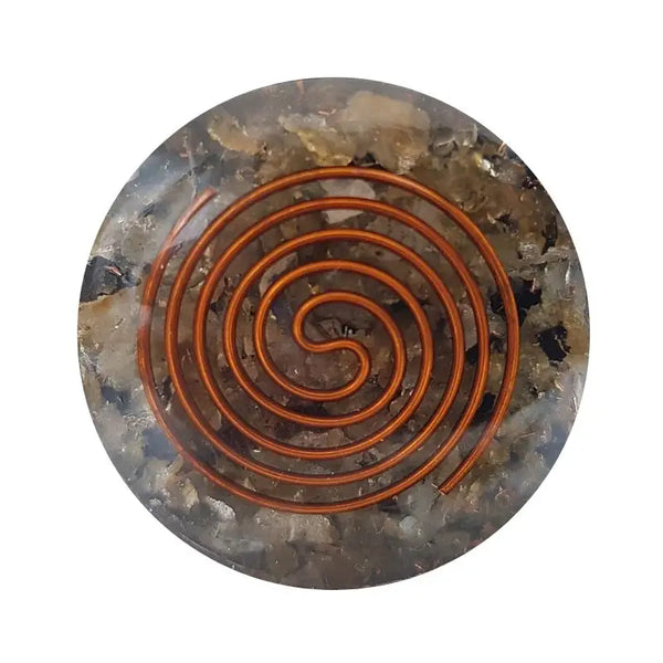 Orgonite de Poche | Cabochon de protection EMF Labradorite orgonite poche