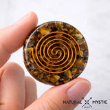 Orgonite de Poche | Cabochon de protection Oeil de Tigre Œil de Tigre orgonite de poche