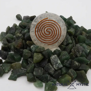 Orgonite de Poche | Cabochon de protection Sélénite Sélénite orgonite de poche