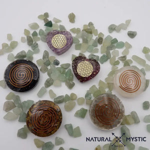 Orgonite de Poche | Cabochon de protection Sélénite Sélénite orgonite de poche