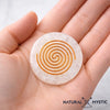 Orgonite de Poche | Cabochon de protection Sélénite Sélénite orgonite de poche