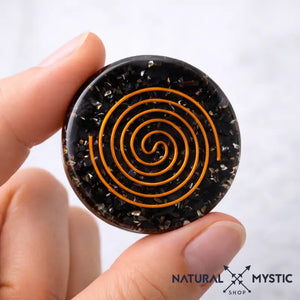 Orgonite de Poche | Cabochon de protection Tourmaline Tourmaline Noire orgonite de poche