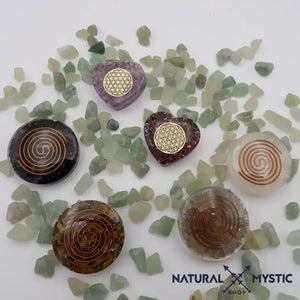 Orgonite de Poche | Cœur Fleur de Vie Grenat Almandin orgonite de poche