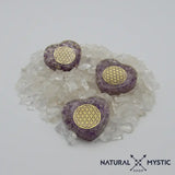 Orgonite de Poche | Cœur Fleur de Vie Améthyste Améthyste orgonite de poche