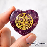 Orgonite de Poche | Cœur Fleur de Vie Grenat Almandin orgonite de poche