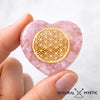Orgonite de Poche | Cœur Fleur de Vie Quartz Rose Quartz Rose orgonite de poche