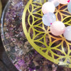 PLATEAU DE RECHARGEMENT ORGONE AMÉTHYSTE 10cm plateau orgonite