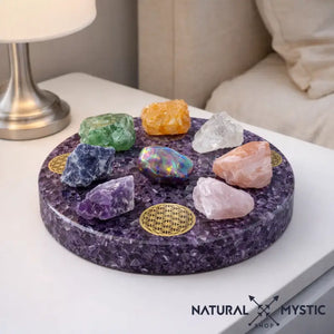 PLATEAU DE RECHARGEMENT ORGONE AMÉTHYSTE plateau orgonite