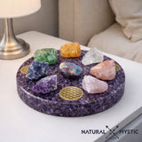 PLATEAU DE RECHARGEMENT ORGONE AMÉTHYSTE plateau orgonite