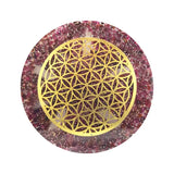 PLATEAU DE RECHARGEMENT ORGONE GRENAT 10cm plateau orgonite