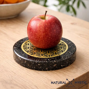 PLATEAU DE RECHARGEMENT ORGONE TOURMALINE NOIRE 10cm plateau orgonite