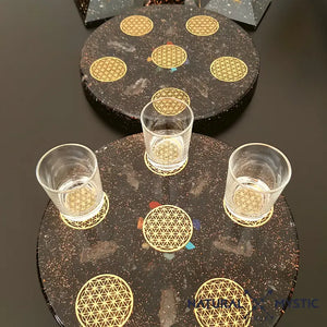 PLATEAU DE RECHARGEMENT ORGONE TOURMALINE NOIRE plateau orgonite