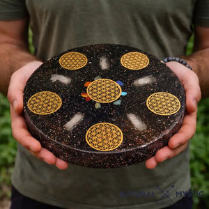 PLATEAU DE RECHARGEMENT ORGONE TOURMALINE NOIRE plateau orgonite