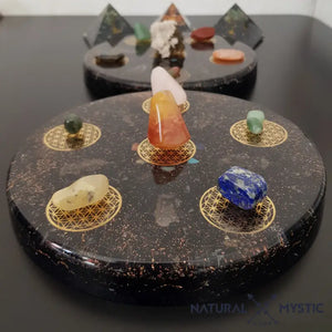 PLATEAU DE RECHARGEMENT ORGONE TOURMALINE NOIRE plateau orgonite