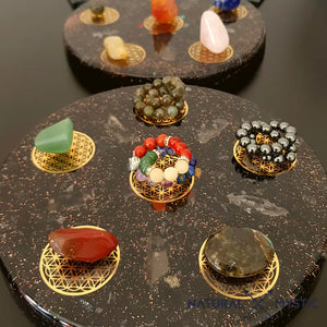 PLATEAU DE RECHARGEMENT ORGONE TOURMALINE NOIRE plateau orgonite