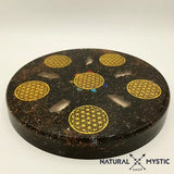 PLATEAU DE RECHARGEMENT ORGONE TOURMALINE NOIRE plateau orgonite