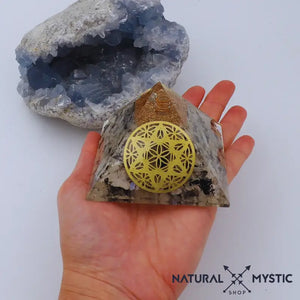 Pyramide Énergie Orgone ÉQUILIBRE Pierre de Lune pyramide orgonite