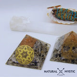 Pyramide Énergie Orgone ÉQUILIBRE Pierre de Lune pyramide orgonite