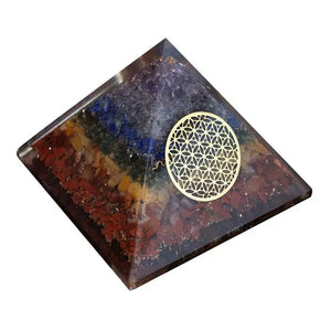 Pyramide Orgonite lOriginale Harmonie 7 Chakras Fleur de Vie orgonite