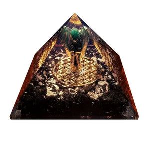Pyramide Orgonite CÉLESTE Tourmaline et Quartz Fantôme pack orgonite
