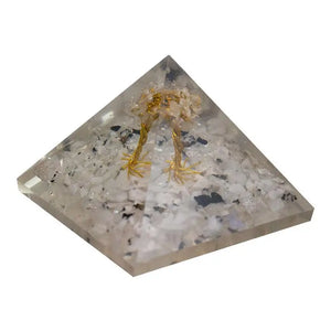 Pyramide Orgonite Clarté dEsprit Arbre de Vie Cristal de Roche et Pierre de Lune orgonite
