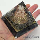 Black Tourmaline Orgone Pyramid For Protection Against Black Magic & E - Foto 12